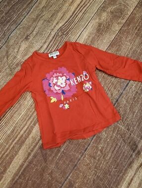 Kenzo Kids Red Floral Long Sleeve Tee size 18m